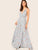 Plunging Neck Backless Crisscross Knot Wrap Slip Dress