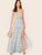 Plunging Neck Backless Crisscross Knot Wrap Slip Dress