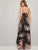 Floral Print Asymmetrical Hem Wrap Belted Slip Dress