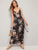 Floral Print Asymmetrical Hem Wrap Belted Slip Dress