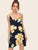 Floral Print Double V Neckline Cami Dress