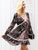 Simplee Floral Scarf Print Lace Insert Dress