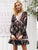 Simplee Floral Scarf Print Lace Insert Dress