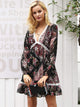 Simplee Floral Scarf Print Lace Insert Dress
