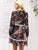 Simplee Floral Scarf Print Lace Insert Dress