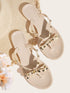 Studded Bow Decor Flat Sliders