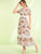 Floral Print Contrast Lace V-neck Dress