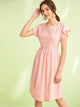 Striped Square Neck Fit & Flare Dress