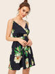 Floral Print Surplice Front Cami Dress
