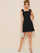 Solid Ruffle Hem Shirred Cami Dress