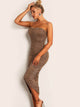 Dip Hem Ruched Tube Bodycon Dress