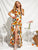 Floral Print Petal Sleeve Wrap Belted Dress