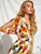 Floral Print Petal Sleeve Wrap Belted Dress