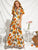 Floral Print Petal Sleeve Wrap Belted Dress