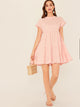 Ruffle Cuff Smock Dress