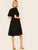 Floral Embroidery Appliques Front Flutter Sleeve Dress