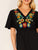Floral Embroidery Appliques Front Flutter Sleeve Dress