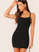 Criss-cross Backless Rib-knit Bodycon Dress