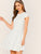  V Back Cap Sleeve Fit & Flare Dress