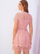 Zip Back Guipure Lace Overlay Dress