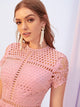 Zip Back Guipure Lace Overlay Dress