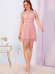 Zip Back Guipure Lace Overlay Dress