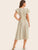 Flutter Sleeve Buckle Belted Button Up Tea Dress