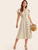 Flutter Sleeve Buckle Belted Button Up Tea Dress