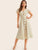 Flutter Sleeve Buckle Belted Button Up Tea Dress