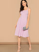 Solid Zip Back Fit & Flare Dress