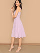 Solid Zip Back Fit & Flare Dress