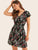 Ditsy Floral Shirred Waist V-neck Dress
