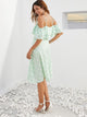 SBetro Polka-dot Cold Shoulder Layered Sleeve Dress