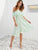 SBetro Polka-dot Cold Shoulder Layered Sleeve Dress