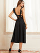 SBetro Ruffle Trim Tie Back Backless Slip Dress