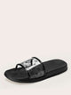 Geometric Print Clear Flat Sliders