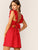 Tie Back Ruffle Strap Fit & Flare Dress