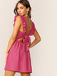 Tie Back Ruffle Strap Fit & Flare Dress