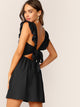 Tie Back Ruffle Strap Fit & Flare Dress