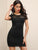 Laser Cut Yoke Bodycon Dress