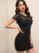 Laser Cut Yoke Bodycon Dress