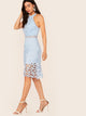 Strappy Backless Guipure Lace Halter Dress