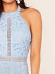 Strappy Backless Guipure Lace Halter Dress