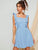 Ruffle Trim Tie Back Solid Dress