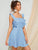 Ruffle Trim Tie Back Solid Dress