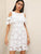 Solid Cold Shoulder Guipure Lace Dress