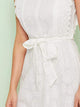 Self Tie Zip Back Eyelet Embroidery Lace Dress