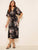 Ditsy Floral Surplice Neck Wrap Knotted Dress