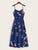 Floral Print High Waist Slip Dress
