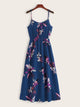 Floral Print High Waist Slip Dress